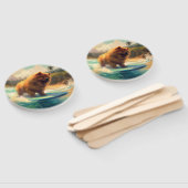 Éventail Chow Chow Beach Plage Surf Peinture (Non-assemblé)