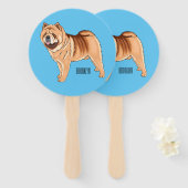 Éventail Chow Chow dog cartoon (Devant et derrière)