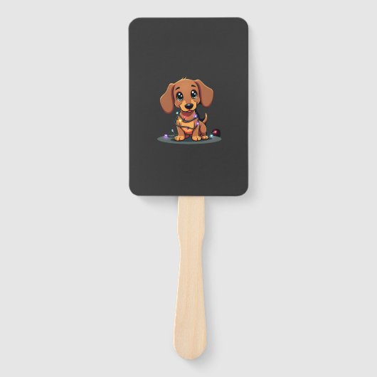 Éventail Christmas Dachshund Lights (1) (Devant)