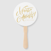 Éventail Christos Anesti Grec Orthodoxe Jaune de Pâques (Devant)