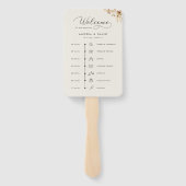 Éventail Chronologie du Mariage de script Fleur sauvage ivo (Dos)