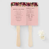 Éventail Chrysanthème romantique sur Gossamer Pink (Devant et derrière)