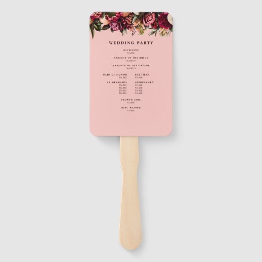 Éventail Chrysanthème romantique sur Gossamer Pink (Dos)