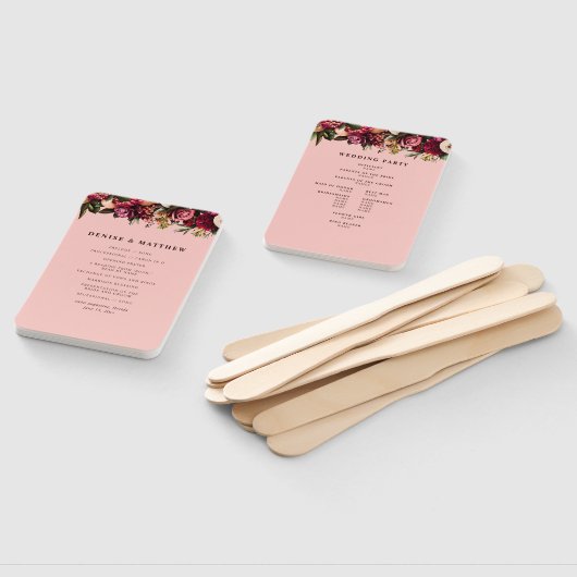 Éventail Chrysanthème romantique sur Gossamer Pink (Non-assemblé)