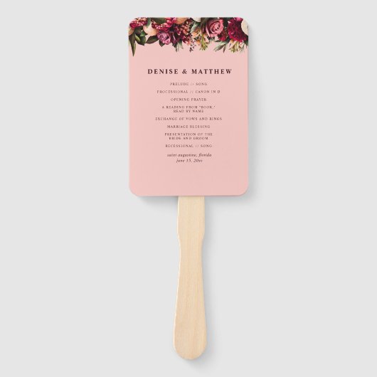 Éventail Chrysanthème romantique sur Gossamer Pink (Devant)