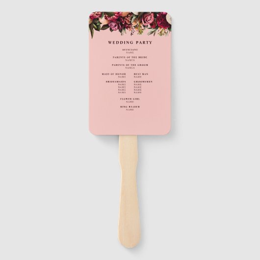 Éventail Chrysanthème romantique sur rose arachnéen (Dos)