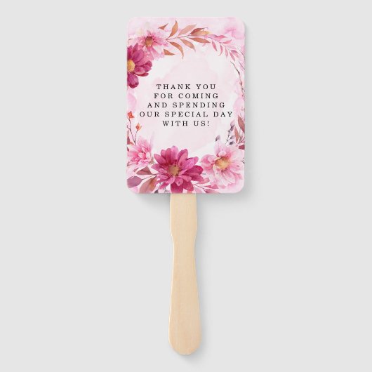 Éventail Chrysanthème rose chaud Mariage (Dos)