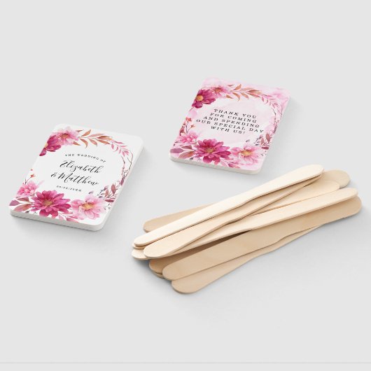 Éventail Chrysanthème rose chaud Mariage (Non-assemblé)