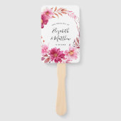 Éventail Chrysanthème rose chaud Mariage (Devant)