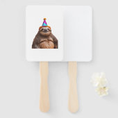 Éventail Chunky Sloth birthday party hat gift funny meme pr (Devant et derrière)
