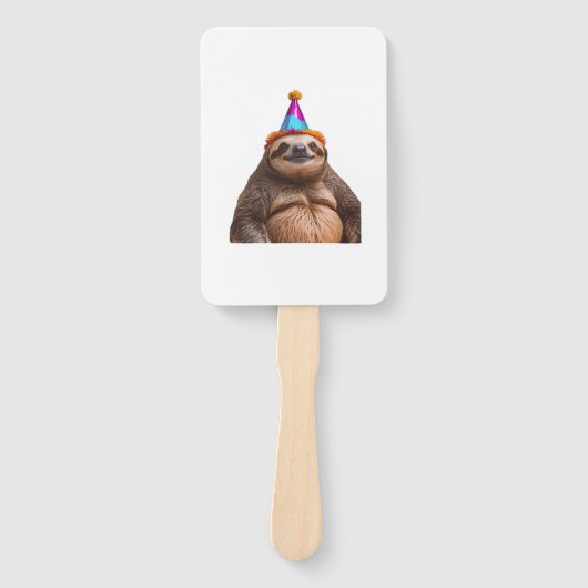 Éventail Chunky Sloth birthday party hat gift funny meme pr (Devant)