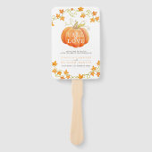 Éventail Chute d'amour citrouille programme de mariage aqua (Devant)