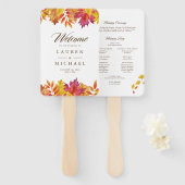 Éventail Chute du Garland Feuille Programme de mariage d'au (Devant et derrière)