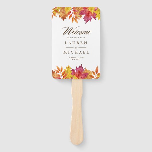 Éventail Chute du Garland Feuille Programme de mariage d'au (Devant)