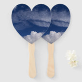 Éventail ciel bleu et nuages blancs sur un ventilateur (Devant et derrière)