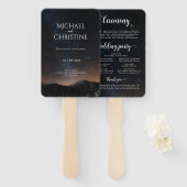 Éventail Ciel nocturne mariage sous les étoiles (Devant et derrière)