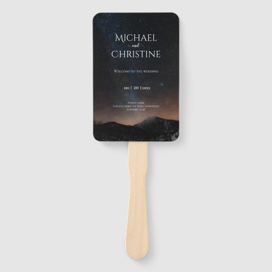 Éventail Ciel nocturne mariage sous les étoiles (Devant)