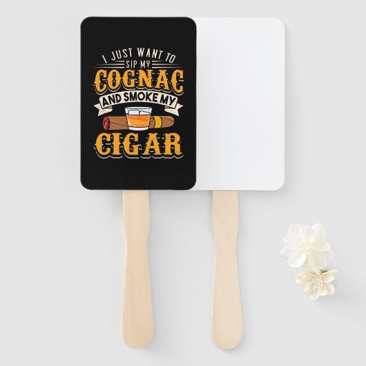 Éventail Cigar Lover | Mon Cognac Et Fumer Mon Cigar (Devant et derrière)