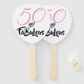 Éventail Cinquante et fabuleux 50e anniversaire Pois de fêt (Devant et derrière)
