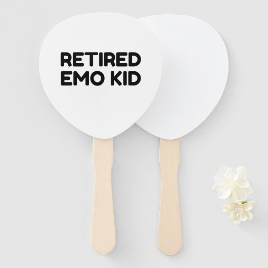 Éventail Citation Amusante Emo Retraitée (Devant et derrière)