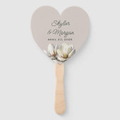 Éventail Citation de mariage Fleurs de magnolia Invité (Dos)