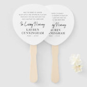 Éventail Citation Memorial Moderne Élégant Simple Chic (Devant et derrière)