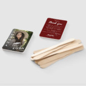 Éventail Citation photo mignonne Rouge Merci de graduation  (Non-assemblé)