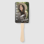 Éventail Citation photo mignonne Rouge Merci de graduation  (Devant)