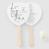 Éventail Citation romantique Script Black White Wedding Pro (Devant et derrière)