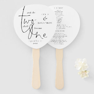 Éventail Citation romantique Script Black White Wedding Pro