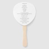 Éventail Citation romantique Script Black White Wedding Pro (Dos)