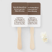 Éventail Citation simple d'amour inspirationnel Mariage Mar (Devant et derrière)