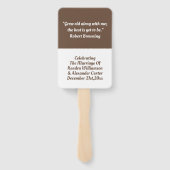 Éventail Citation simple d'amour inspirationnel Mariage Mar (Dos)