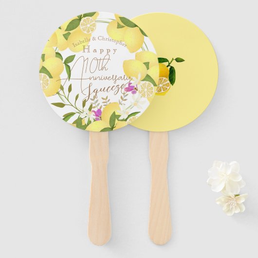 Éventail Citron blanc (Devant et derrière)