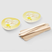 Éventail Citron et citron en tranche Baby shower Coeur Jaun (Non-assemblé)