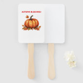 Éventail Citrouille Bénédictions d'Automne avec Feuilles de (Devant et derrière)