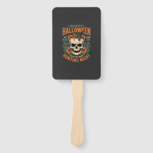 Éventail Citrouille Crâne Halloween Chasse Nuit Design_1