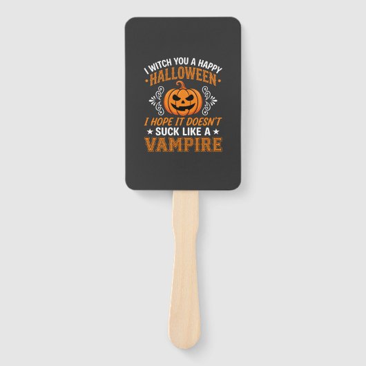 Éventail Citrouille de vampire drôle d'Halloween (Devant)