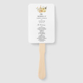 Éventail Citrouille et fleurs à l'aquarelle automne branché (Devant)