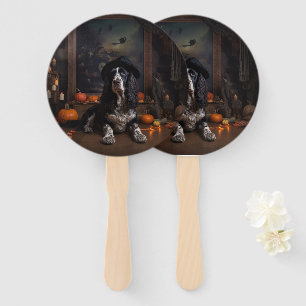 Éventail Citrouilles Épouvantables Cocker Spaniel Anglais H
