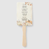 Éventail Citrouilles et Fleurs d'Automne Rustiques (Dos)