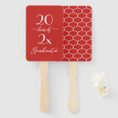 Éventail Classe De 2023 Diplômé Rouge Blanc Ogee Motif (Devant et derrière)