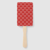 Éventail Classe De 2023 Diplômé Rouge Blanc Ogee Motif (Dos)