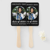 Éventail Classe de 2024 simple Graduation photo moderne (Devant et derrière)