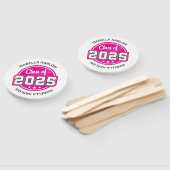 Éventail Classe de 2025 Pink Graduate Name (Non-assemblé)