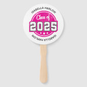 Éventail Classe de 2025 Pink Graduate Name (Devant)