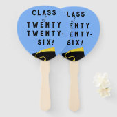 Éventail Classe de graduation bleu clair de '25 (Devant et derrière)