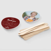 Éventail Classe de Merci de graduation photo blanc rouge 20 (Non-assemblé)