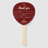 Éventail Classe de Merci de graduation photo blanc rouge 20 (Devant)