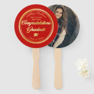 Éventail Classe de photos Gold Red Graduation 2019